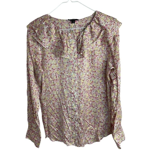 J Crew Ruffle Top in field day print - Picture 1 of 12